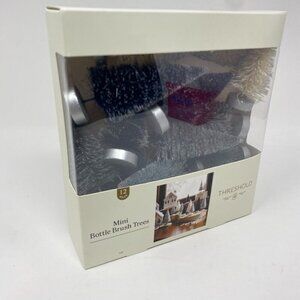 Target Threshold™ Christmas Set of 12 Mini Bottle Brush Trees Decor Grey Silver